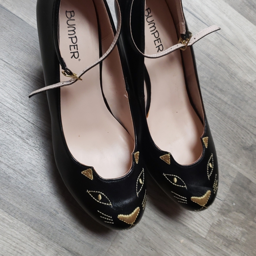 Bumper cat mary jane shoes black